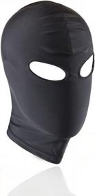 img 2 attached to VSVO Breathable Face Cover Spandex Costume Hood Mask (One Size, Black Open Eyes)