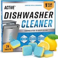 dishwasher cleaner and deodorizer tablets - deep cleaning descaler pods for machine, limescale & odor removal - 24 pack, 12-month supply, septic safe logo