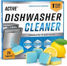 img 4 attached to Dishwasher Cleaner and Deodorizer Tablets - Deep Cleaning Descaler Pods for Machine, Limescale & Odor Removal - 24 Pack, 12-Month Supply, Septic Safe