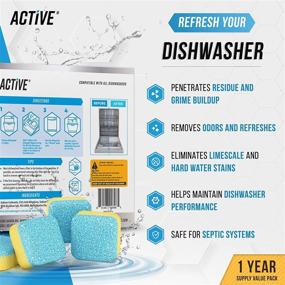 img 3 attached to Dishwasher Cleaner and Deodorizer Tablets - Deep Cleaning Descaler Pods for Machine, Limescale & Odor Removal - 24 Pack, 12-Month Supply, Septic Safe