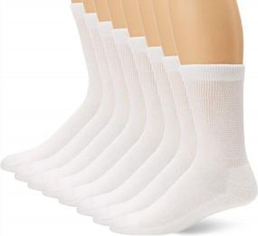img 3 attached to Mens 8 Pack Diabetic Crew Socks With Non-Binding Top By MediPeds