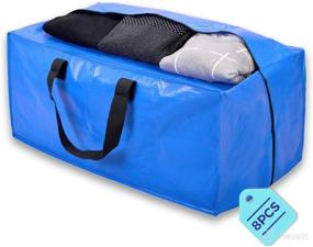 img 3 attached to 📦 8 Pack of Moving Bags: Ideal for Moving Supplies, College Dorm Essentials, and Bedroom Closet Organization - Extra Large Storage Bags with Backpack Handles and Zipper, Compatible with IKEA Frakta Cart