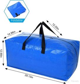 img 2 attached to 📦 8 Pack of Moving Bags: Ideal for Moving Supplies, College Dorm Essentials, and Bedroom Closet Organization - Extra Large Storage Bags with Backpack Handles and Zipper, Compatible with IKEA Frakta Cart