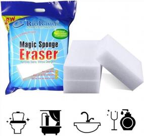 img 4 attached to 🧽 RioRand 30-Pack Magic Cleaning Sponge Eraser for Kitchen, Bathroom, Toilet, and Floor - High-Quality Foam Pads