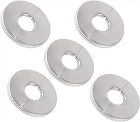 img 4 attached to AnRui Stainless Steel Round Escutcheon Plate For 26Mm Water Pipe And Air Conditioning Hole - Decorative Cover With Easy Installation | Wall Split Flange | Set Of 5 Pieces
