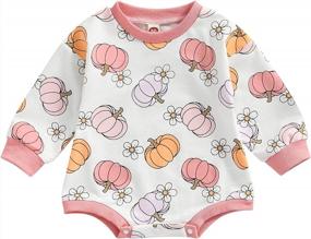 img 4 attached to Pumpkin Patch Cutie: Adorable Unisex Halloween Sweatshirt Romper With Extra-Long Sleeves And Onesie Design | Perfect Fall Baby Clothes