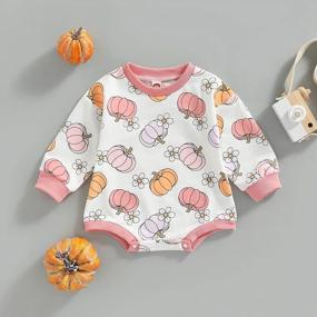 img 3 attached to Pumpkin Patch Cutie: Adorable Unisex Halloween Sweatshirt Romper With Extra-Long Sleeves And Onesie Design | Perfect Fall Baby Clothes