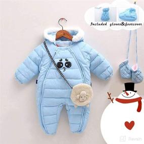 img 2 attached to Winter Hooded Snowsuit Jumpsuit Puffer Apparel & Accessories Baby Boys ~ Clothing
