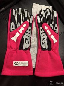 img 2 attached to Cuircon Fluorescent Skeleton Nomex Auto Racing Gloves - SFI 3.3/5: High Visibility and Safety