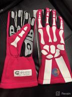 cuircon fluorescent skeleton nomex auto racing gloves - sfi 3.3/5: high visibility and safety logo