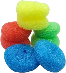 img 3 attached to 🧽 Efficient Non-Scratch Nylon All Surface Dish Scouring Pads - 8 Pad Pack in Random Colors