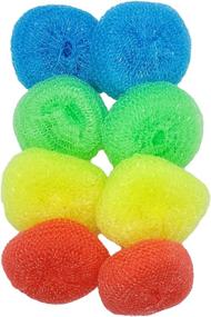 img 4 attached to 🧽 Efficient Non-Scratch Nylon All Surface Dish Scouring Pads - 8 Pad Pack in Random Colors