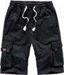 men's cargo shorts elastic waist relaxed fit multi-pockets cotton casual outdoor lightweight work shorts | czzstance logo