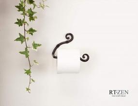 img 3 attached to RTZEN Bathroom Accessories Set: Chic Wrought Iron Hand & Body Towel Bars With A Stylish Toilet Paper Holder