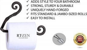 img 2 attached to RTZEN Bathroom Accessories Set: Chic Wrought Iron Hand & Body Towel Bars With A Stylish Toilet Paper Holder