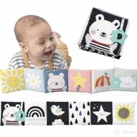 📚 high contrast baby soft cloth book - baby steps angel bear | black white colorful | tummy time toys, baby safe mirror, teether | early educational sensory activity for infants & toddlers | 0-3 yrs newborn crib logo