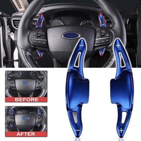 img 4 attached to JHO Car Steering Wheel Shifter Extension Paddle For Ford Explorer 2020 2021 Base XLT Limited Platinum Interior Accessories (Blue)
