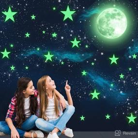 img 4 attached to 🌟 HORIECHALY Glow in The Dark Stars Wall Stickers: 442 Realistic Adhesive Stars & Full Moon - Shining Decoration for Girls and Boys Room - Beautiful Wall Decals (2 Sets)