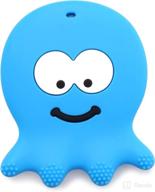 🐙 bpa free silicone teething toy for boys - easy grip, soft and bendable octopus teether - highly effective for freezing, cooling - suitable for 3, 6, 12 months and 1 year olds логотип