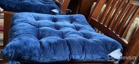 img 8 attached to ELFJOY Набор из 4 квадратных подушек для стульев, подушки для сидений в помещении, подушки с завязками, толстая мягкая подушка для сидения для кухни, обеденного офисного стула (18 ", бордовый1)