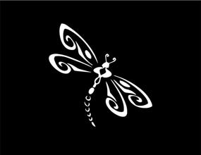 img 1 attached to 🐉 NI152 Dragonfly - 5x5 Car/Truck Window Decal/Sticker, High-Quality White Vinyl with Die Cut Design