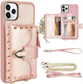 img 1 attached to ZVE iPhone 11 Pro Max Wallet Case with Credit Card Holder - Rose Gold: Stylish Crossbody Case for Apple iPhone 11 Pro Max, 6.5 inch