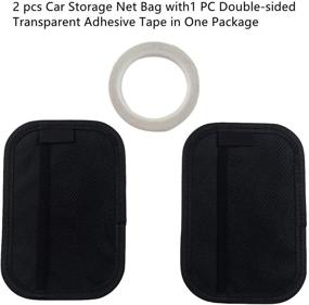 img 1 attached to 🚗 Universal Car Storage Net Bag with ABS Plastic Frame - Elastic Nylon Mesh Seat Back Pocket for Phone, Purse, Card Holder, and Pocket Organizer - Includes 1PC Double Sided Tape as Gift