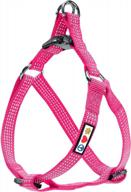 pawtitas reflective step-in dog harness and vest combo: comfortable and safe for your puppy's training and walks - xs pink logo