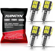 tuincyn 194 led bulb error free white 192 168 t10 wedge 24pcs-4014 chipsets car interior dome map reading trunk license plate light replacement (pack of 4) logo