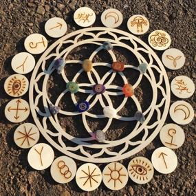 img 1 attached to Enhance Your Space With Simurg'S Sacred Geometry Wall Art Featuring Seed Of Life Crystal Grid And Flower Of Life Design