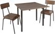 3-piece industrial dining set: silverwood owen table & chairs, 36" x 36" x 30", brown logo