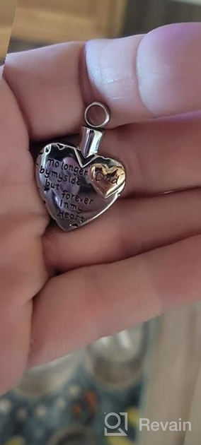 img 1 attached to No Longer By My Side Forever in My Heart: Cremation Jewelry for Ashes Pendant Necklace review by Derrick Duck