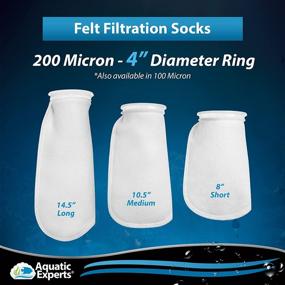 img 1 attached to 🐠 Aquatic Experts 200 Micron Filter Socks - 4 Inch Ring by 10.5 Inch Long - Medium Size - Aquarium Felt Filter Bags, Custom Made in The USA