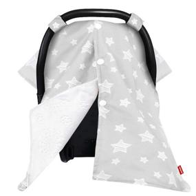 img 4 attached to Grey Star Print Baby Carseat Canopy With Warm Minky Opening Cover, Nursing Scarf Included For Newborns