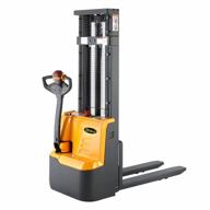 apollolift fully powered drive and lift electric stacker 2200 lbs capacity 118“ lift height fixed forks material lift logo