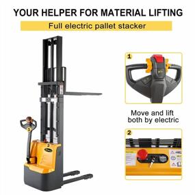img 3 attached to APOLLOLIFT Fully Powered Drive And Lift Electric Stacker 2200 Lbs Capacity 118“ Lift Height Fixed Forks Material Lift