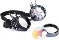 очки kaleidoscope rave в стиле стимпанк с шипами и линзами из хрусталя - focussexy логотип