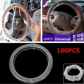 img 2 attached to Premium 100 Pcs+100 Pcs Car Steering Wheel Cover Set - Universal Disposable Plastic Cover, Gear Grip Cover - Extra Thick - Clear (Pack of 200 Pieces)