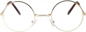 img 2 attached to GrinderPUNCH Children'S Round Circle Frame Clear Lens Glasses For Costumes (Ages 3-10) - Non-Prescription, Gold