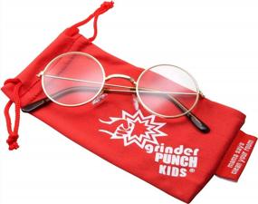 img 3 attached to Детские очки GrinderPUNCH в круглой оправе с прозрачными линзами для костюмов (3-10 лет) - без рецепта, золото