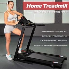 img 3 attached to ADVENOR Motorized Treadmill: Foldable 2.5 HP Electric Running Machine For Indoor Fitness With Incline