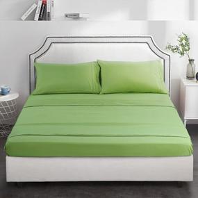 img 3 attached to Get A Luxurious Night'S Sleep With TEKAMON Premium 3-Piece Bed Sheet Set In 1800TC Microfiber Polyester - Super Soft, Warm, And Breathable - Available In Twin Green Size With Extra Deep Pockets.