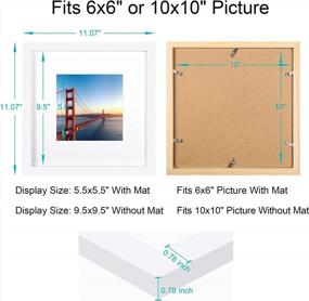 img 3 attached to Enhance Your Home Decor With 10X10 White Picture Frames - Solid Wood, Square Photo Frames For Wall/Tabletop Display