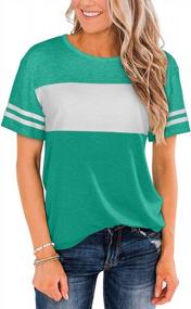 img 3 attached to Summer Color Block Tees For Women - Loose Fit Short Sleeve Shirts From JomeDesign