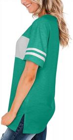 img 2 attached to Summer Color Block Tees For Women - Loose Fit Short Sleeve Shirts From JomeDesign