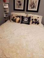 img 1 attached to Queen Size Faux Fur Comforter Set - Shaggy Velvet Black/Dark Gray Long Hair, Plush Sherpa Reversible Bedding Set For Winter Warmth review by Arnold Robles
