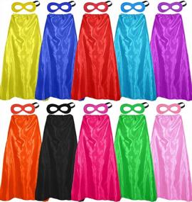 img 4 attached to 10-Pack Superhero Capes And Masks For Adults, Men, Women & Teens - Perfect Christmas Team Costumes!