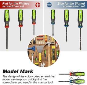 img 1 attached to Screwdriver Huepar Professional Color Coded Improvement Tools & Equipment