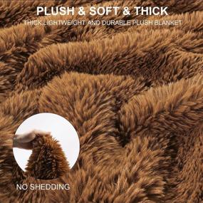img 1 attached to Plush Faux Fur Throw Blanket, Large Brown Throw Blanket For Couch And For Bed, Super Soft Long Hair Shaggy Blanket, Thick, Elegant, Cozy And Fluffy Minky Blanket 50''×60''