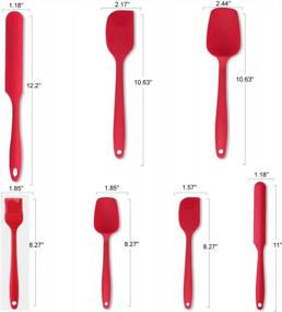 img 3 attached to LETANG Silicone Spatula,Spatulas Silicone Heat Resistant,7 Mini Rubber Spatula Set - Cooking Spatulas For Nonstick Cookware,Baking Kitchen Spatula Set,One Piece Design Spoon (Red)